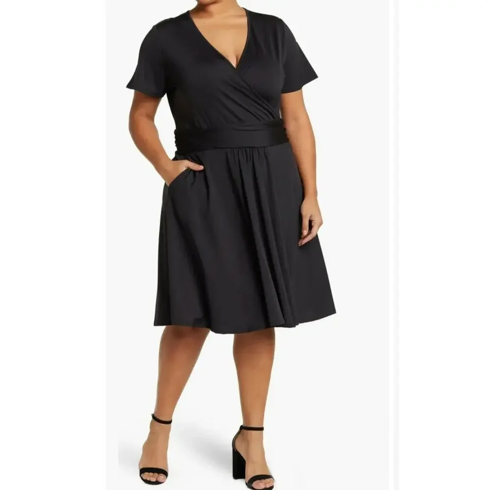 New Love X design black casual career midi dress sz medium